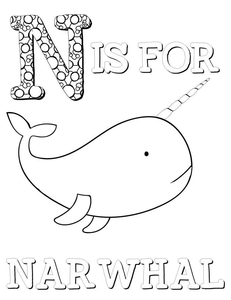 Animal Alphabet Coloring Pages for Kids, ABC Coloring Pages, Preschool Coloring Pages, Coloring Book, ABC Animal coloring book, Letters, ABC image 6