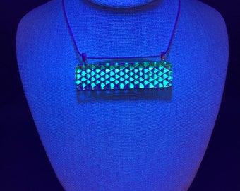 Fused glass glow pendant