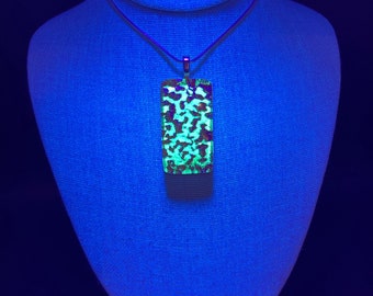 Fused glass glow pendant