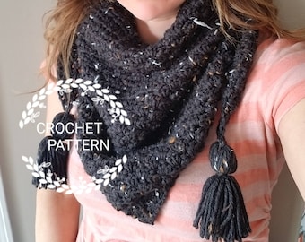 Crochet pattern, Crochet Triangle Scarf pattern, Triangle scarf pattern, PDF File, Scarf Pattern, Bandana Scarf Pattern, triangle scarf, pdf