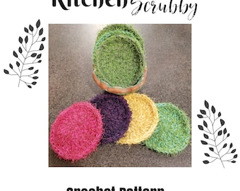 Kitchen scrubby crochet pattern, PDF File, Crochet Scrubby, Dish Scrubbie, kitchen Scrubbies, Scrub Pads, crochet pattern, pattern, diy