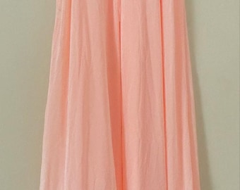 Vintage OLGA Pale Pink Long Nightgown & Robe Peignoir Set P Small Lace Trapeze