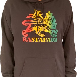Lion of Judah Rastafari pullover hoodie red gold green | Rasta hoodie