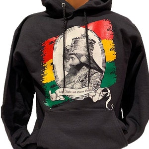 Rastafari hoodie King Alpha and Queen Omega | Rasta hoodie