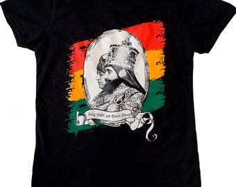 King Alpha and Queen Omega female t-shirt | Rasta woman t-shirt