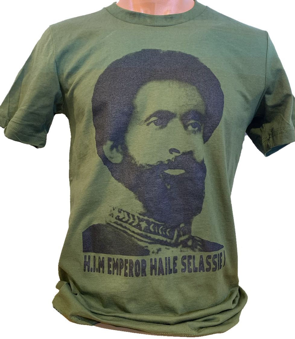 Haile Selassie I T-shirt (jah Face) | Rasta T-shirt - Etsy