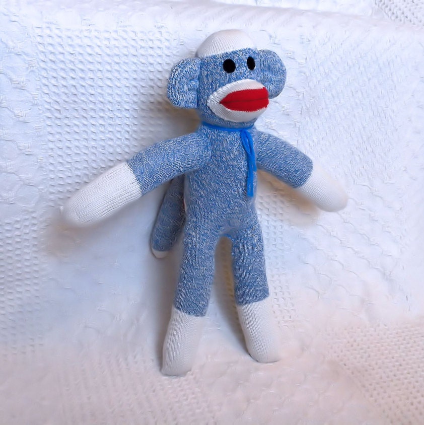 Sully the Blue Sock Monkey 19 inches by monSOCKeys Handmade Etsy