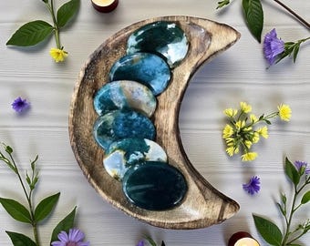 Moss Agate Worry Stone