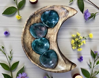 Moss Agate | Heart Worry Stone