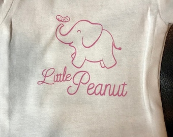 Adorable Little Peanut Elephant Onesie,  Baby Shower Gift, Newborn Bodysuit, Cute Birthday Gift, Baby Shower Gift, Gender Neutral Onesie
