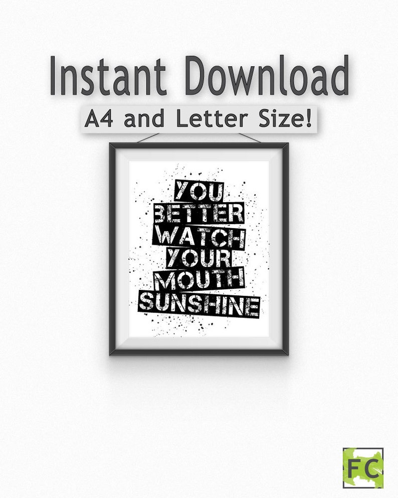 Daryl Dixon Quote Print Walking Dead Black White You Better Etsy