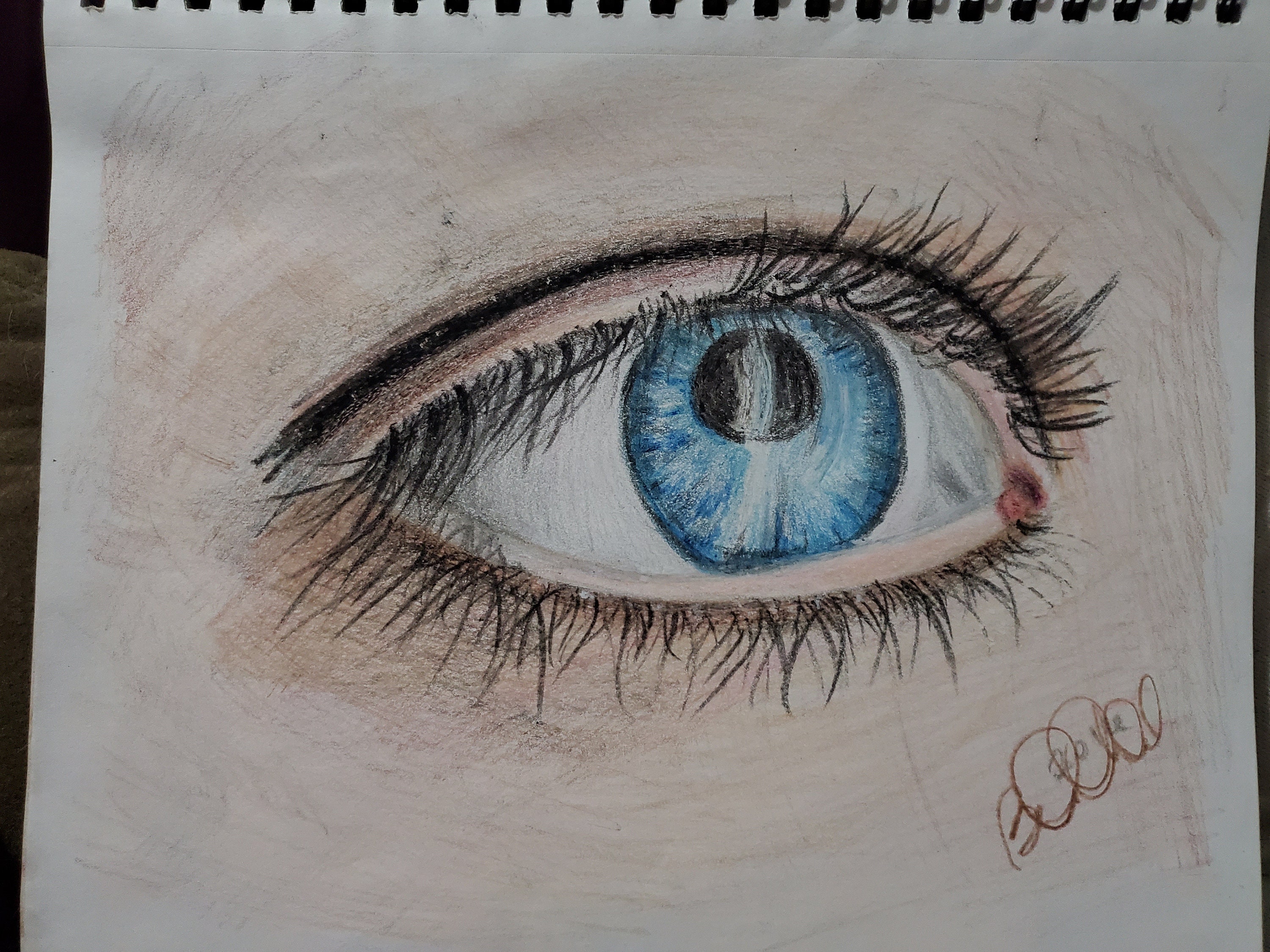 Human Eye. Wax Crayon Drawing. 12 in X 9 In. Etsy