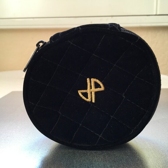 Jewelry case Jean Patou French designer black vel