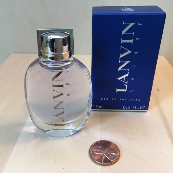 Perfume mini “Lanvin l’Homme’ Mens eau de toilette. 15ml. Vintage, Original,authentic,travel size. Made in France.