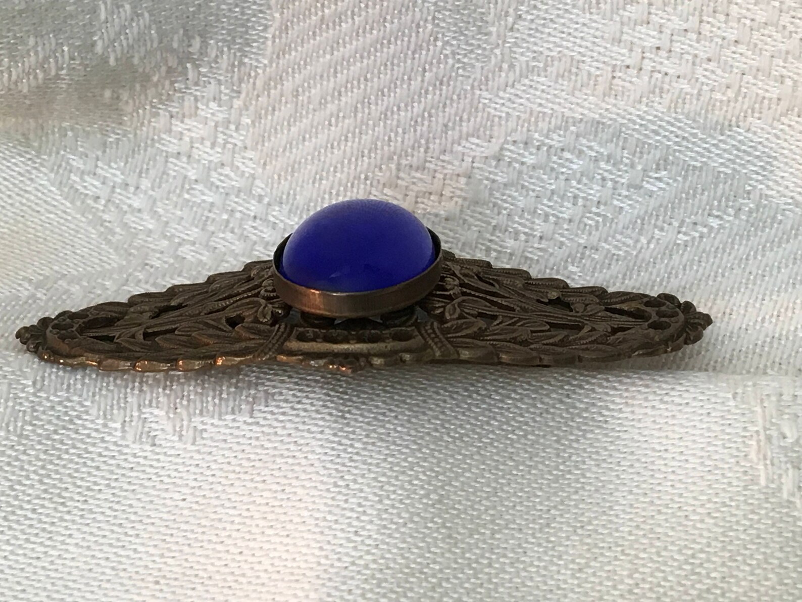Blue Stone Brooch Vintage Pin Vintage Brass.lapel Etsy
