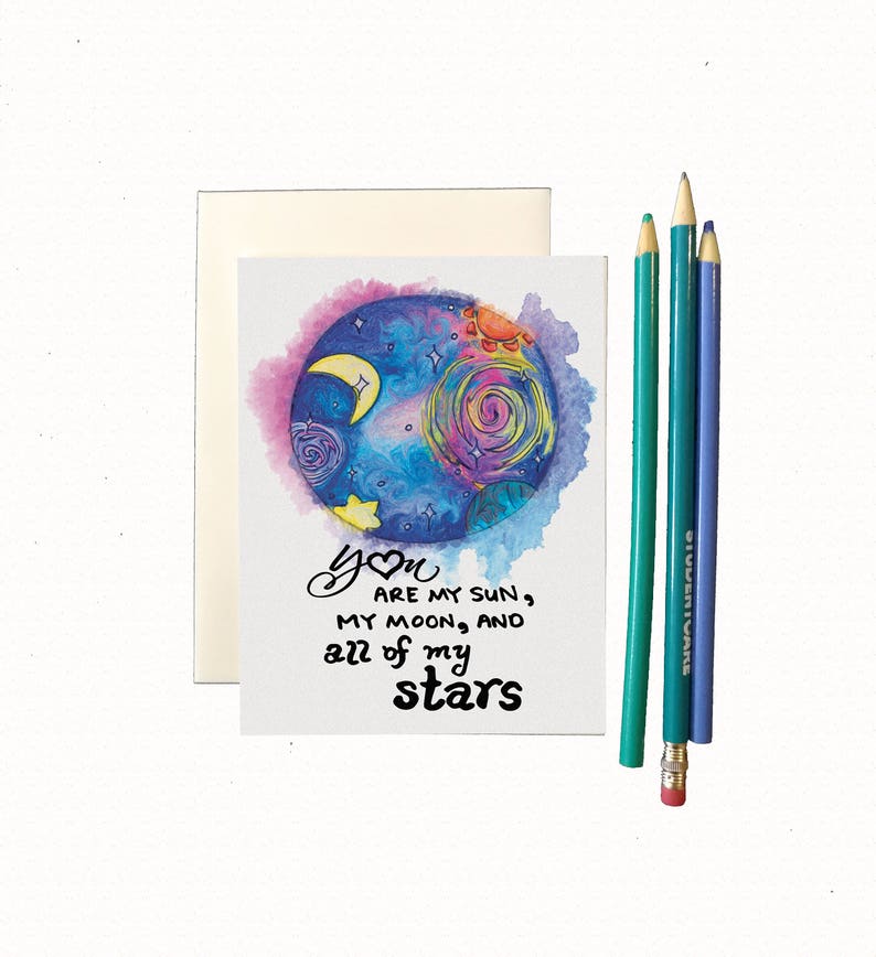 Love card for astronomer Astronomy card astronomy love card Etsy