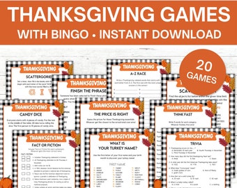 Thanksgiving Party Games Bundle, Printable Thanksgiving Games, Friendsgiving Party Games, Thanksgiving Family Games, Thanksgiving Activities