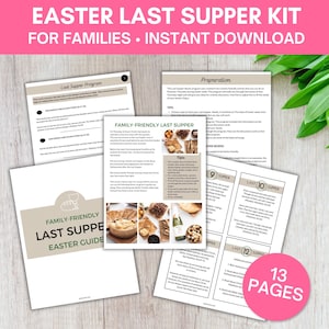 Easter Last Supper Program For Families - Discussion Cards - Passover Menu- Recipes- Easter Holy Week Tradition- Instant Download PDF
