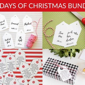 12 Days of Christmas Tags Bargain BUNDLE Digital Download image 1