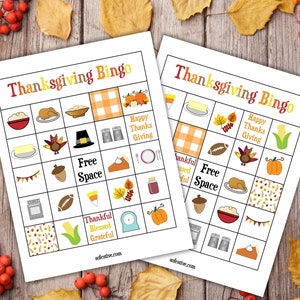 Thanksgiving Bingo Game- Thanksgiving Game- Thanksgiving Printables