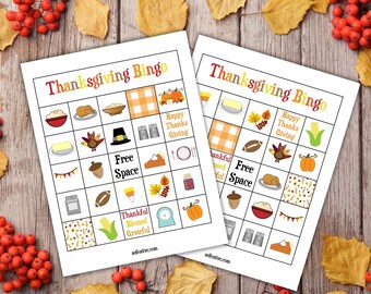 Thanksgiving Bingo Game- Thanksgiving Game- Thanksgiving Printables