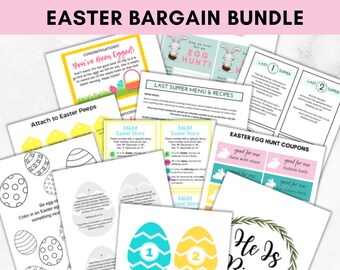 Easter Bargain Bundle-  Easter Printables- Easter Planner- Easter Activities- Easter Gift Tags- Instant Digital Download
