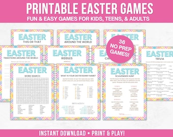 Paasspellenbundel | 36 Paasfeestspellen | Naam konijn | Trivia Pasen | Paasactiviteit