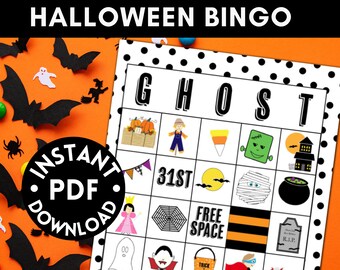 Halloween Bingo- Halloween Bingo Game- Halloween Classroom Party- Seasons Bingo