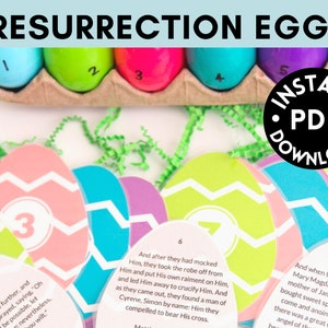 Auferstehungseier Printables- 12 Ostereier- Ostern Symbole Eiersuche- Instant PDF Digital Download
