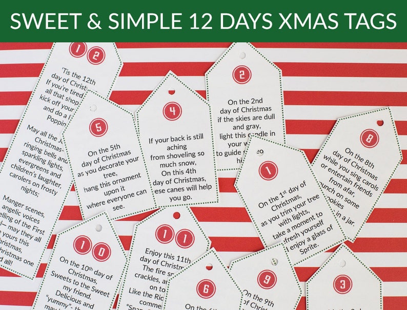 12 Days of Christmas Tags Bargain BUNDLE Digital Download image 2