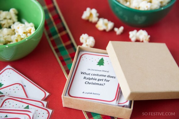 72 Christmas Movie Trivia Game Cards Christmas Party Game Etsy
