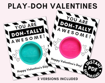Play-Doh Valentines | Printable Valentines | Preschool Valentines | A-doh-able Kids