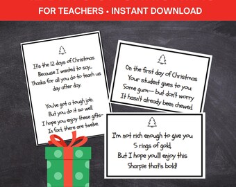 12 dagen kerst voor leerkrachten | Kerstcadeaus voor leerkrachten | Digitale download