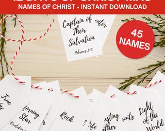 12 Days of Christ BUNDLE | 33 Names + Companion Cards | 12 Days of Christmas Idea | Digital Download
