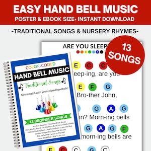 Handbell Sheet Music - 13 Traditional Songs - Digital Download for Hand Bell Music Sheets