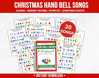Voordelig pakket met kerstliedjes en handbelmuziek - 20 kerstliedjes - Gekleurde bellen | Digitaal downloadbaar e-book