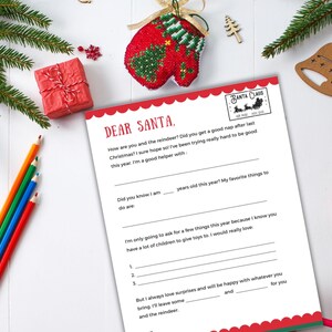 3 Letters To Santa Vorlage - Weihnachtsbrief Fill In The Blank - Weihnachtsbrief an den Weihnachtsmann - Wunschliste für den Weihnachtsmann