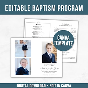 LDS Baptism Program | Canva Template