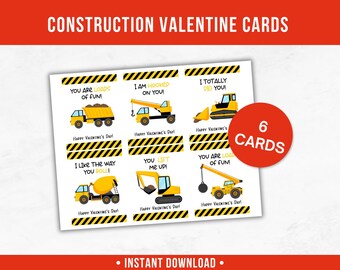 Valentijnskaarten met bouwthema | Printbare Valentijnskaarten met bouwthema