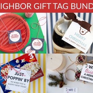 Christmas Neighbor Gift Tags Bargain Bundle - Christmas Gift Ideas- Digital Download