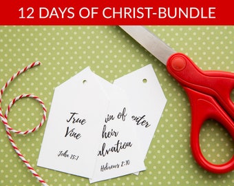 12 Days of Christ BUNDLE | 33 Names + Companion Cards | 12 Days of Christmas Idea | Digital Download