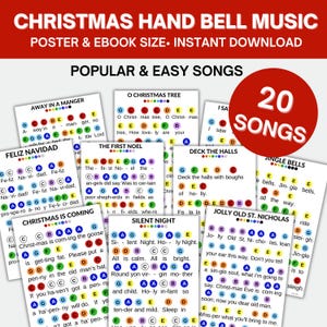 Paquete de música navideña con campanillas de mano - 20 villancicos - Campanillas de colores / Descarga digital (ebook)