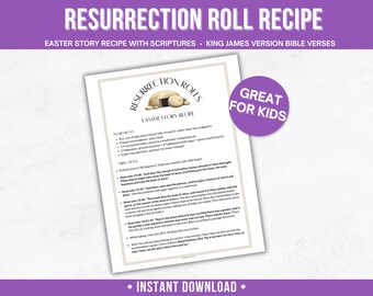 Resurrection Rolls Recept Paasverhaal | Hand-out voor lege grafrollen: digitale download
