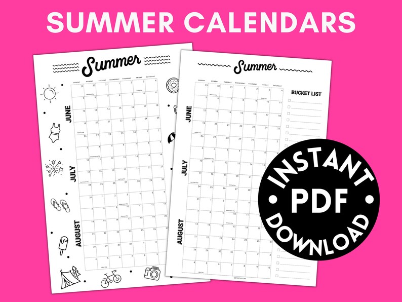 PRINTABLE Summer Countdown Poster Calendar Summer 2023 Etsy UK