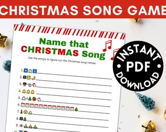 Christmas Songs Emoji Game | Name That Tune Pictionary | Printable Christmas Game For Adults | Xmas Games