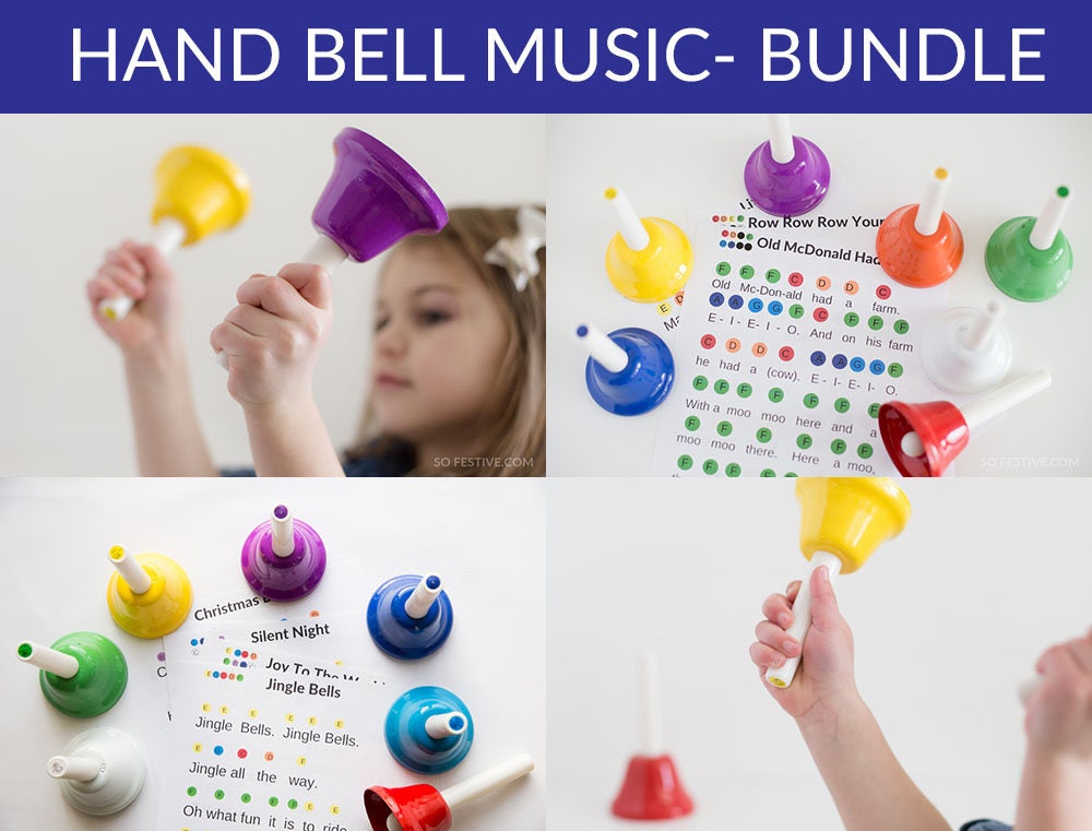 Hand Bell Music Song Sheets Bargain Bundle 20 Hand Bell Songs Instant Digital Download Hand Bell