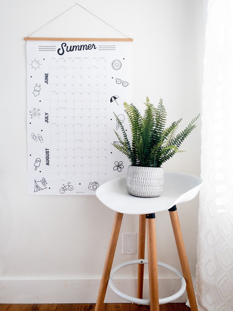 PRINTABLE Summer Countdown Poster Calendar Summer 2023 Calendar Summer