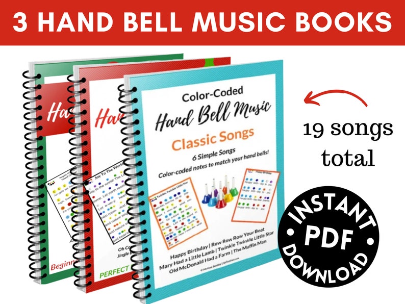 Hand Bell Music Song Sheets Bargain Bundle 19 Hand Bell Etsy