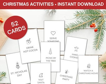 52 Advent Activity Cards- Christmas Advent- Christmas Activities