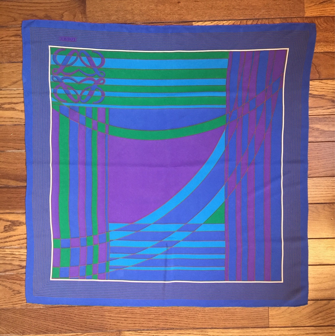 Vintage Loewe Silk Scarf - Etsy